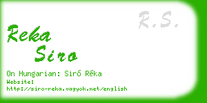 reka siro business card